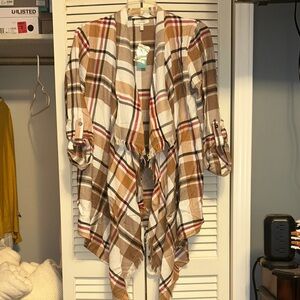 Maurices Brown Plaid Cape Jacket